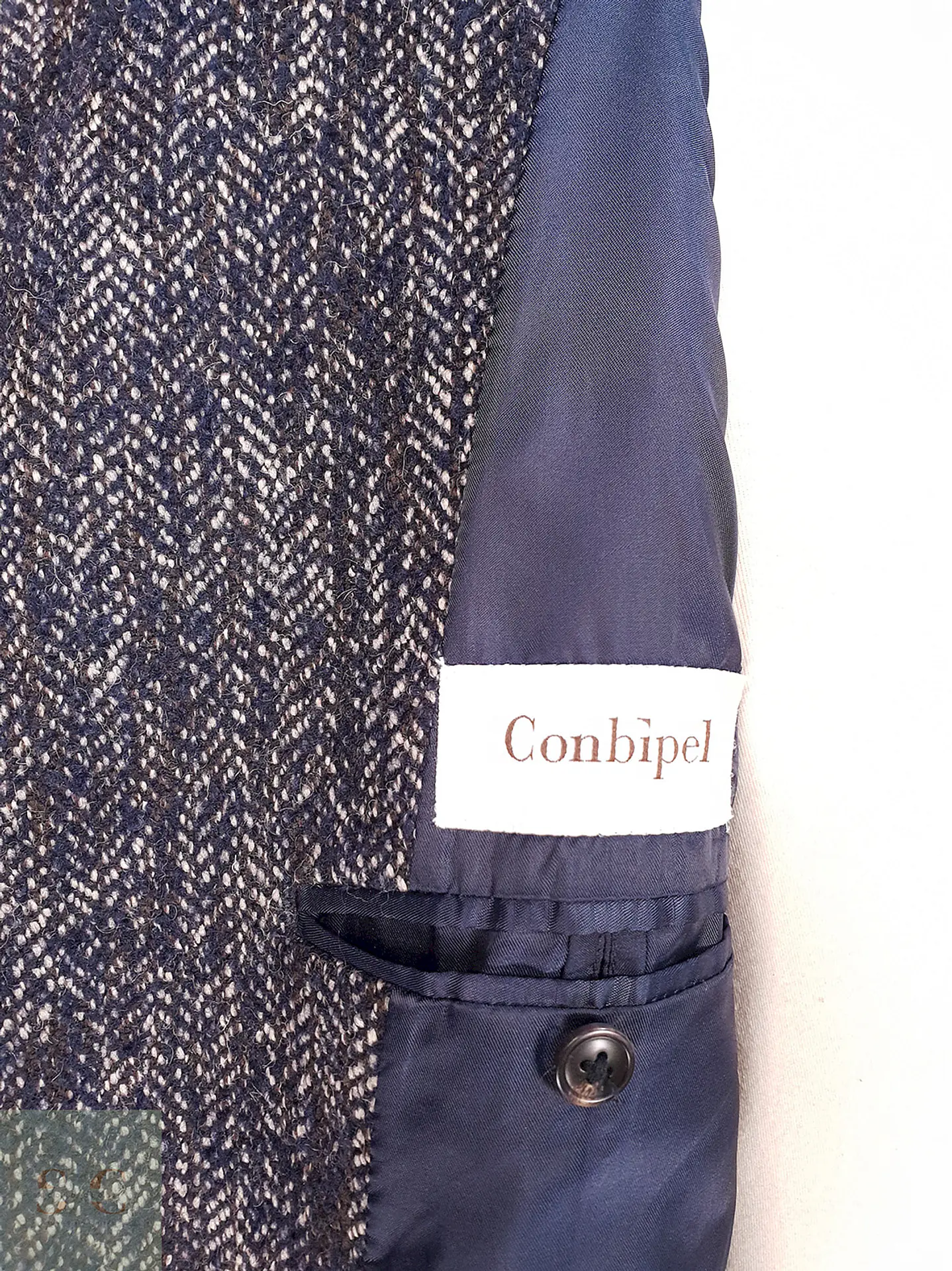 Abrigo Italiano Conbipel Azul Lana Talla M 9