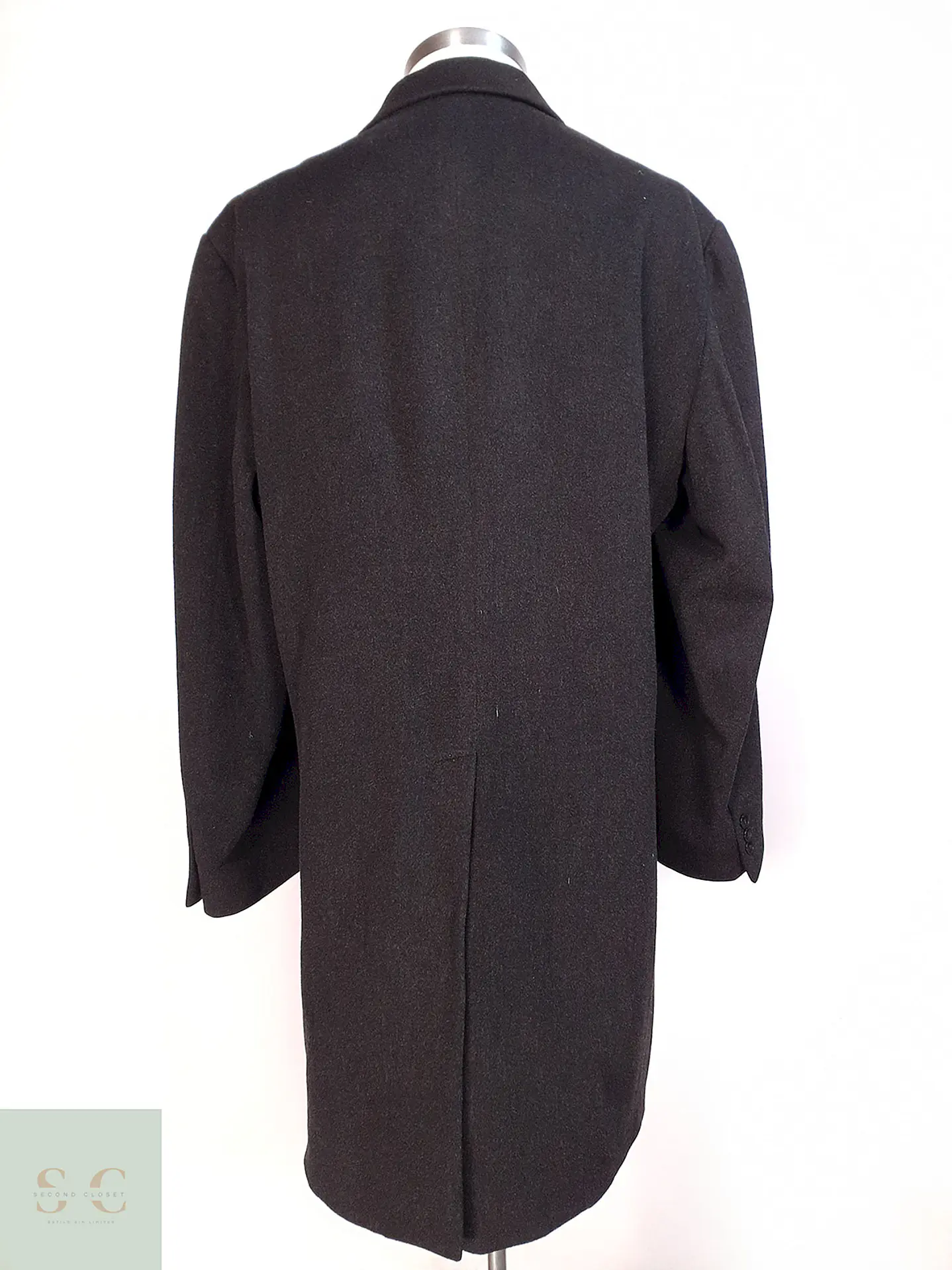 Abrigo Largo Plomo Marengo Italiano 100% Lana Virgen Piacenza Talla XXL 9