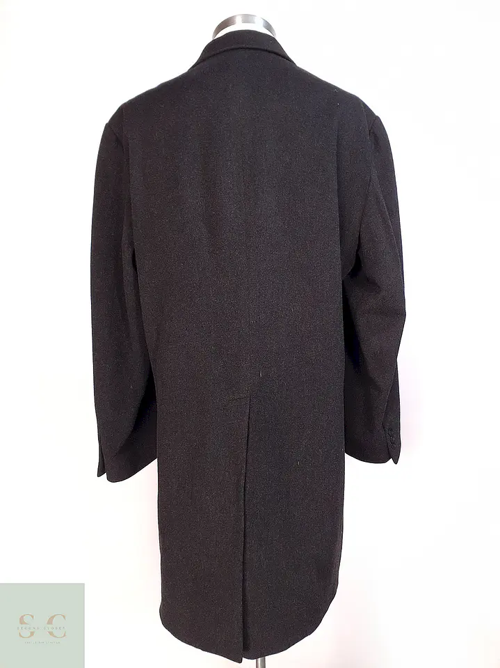 Abrigo Largo Plomo Marengo Italiano 100% Lana Virgen Piacenza Talla XXL 9