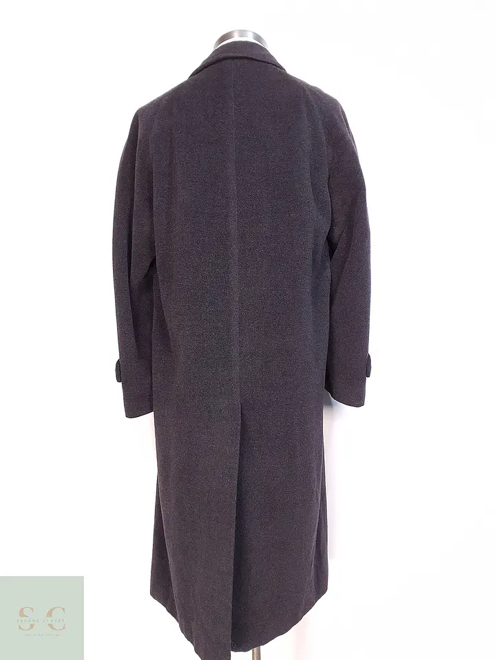 Abrigo Largo Plomo Black Watch Lana Cashmere Talla L 11