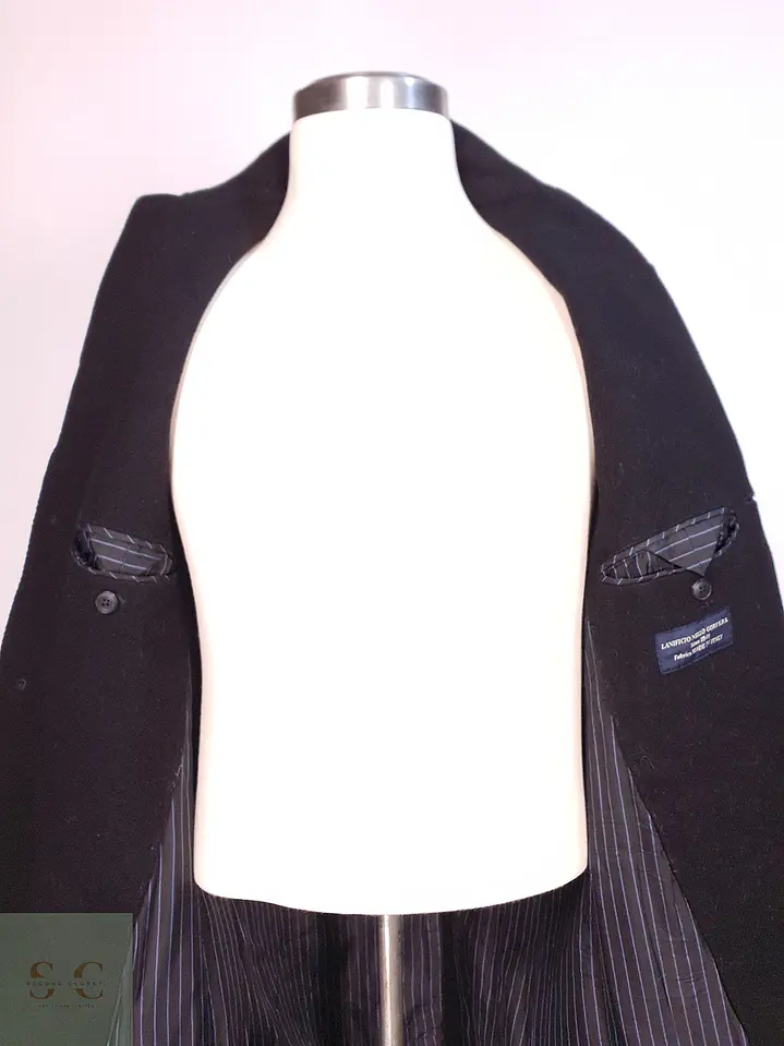 Abrigo Negro GAP Lana Italiano Lanificio Nello Gori - Talla S 9
