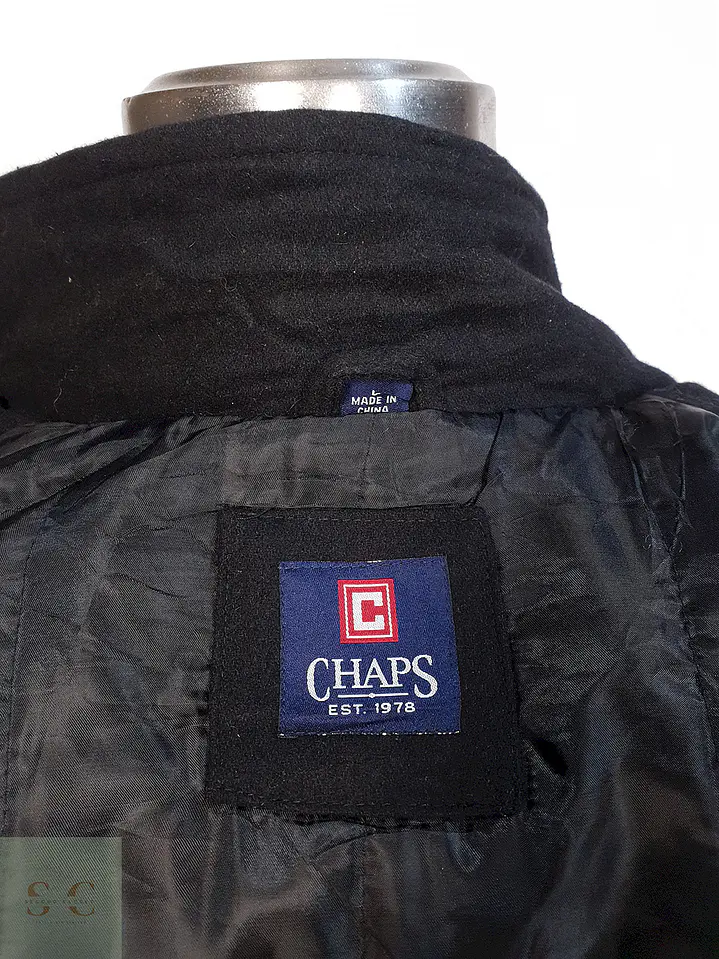 Abrigo Marinero Negro Chaps Lana Talla LXL 10