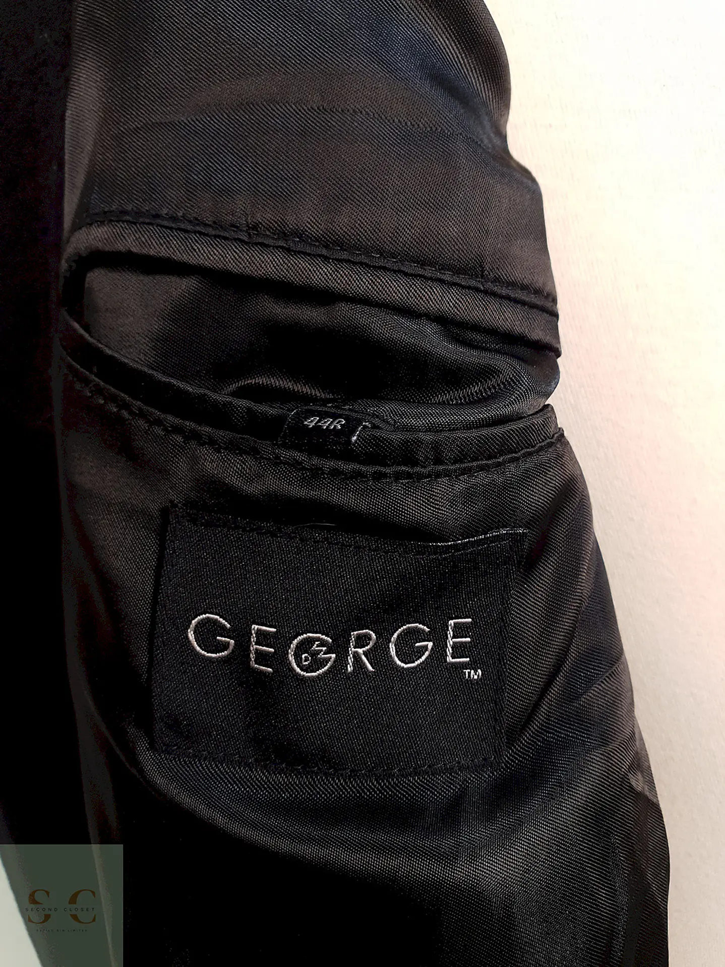 Abrigo Largo Negro Lana George Talla XL 12