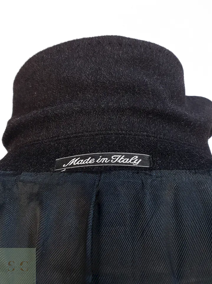 Abrigo Largo Plomo Marengo Italiano 100% Lana Virgen Piacenza Talla XXL 12