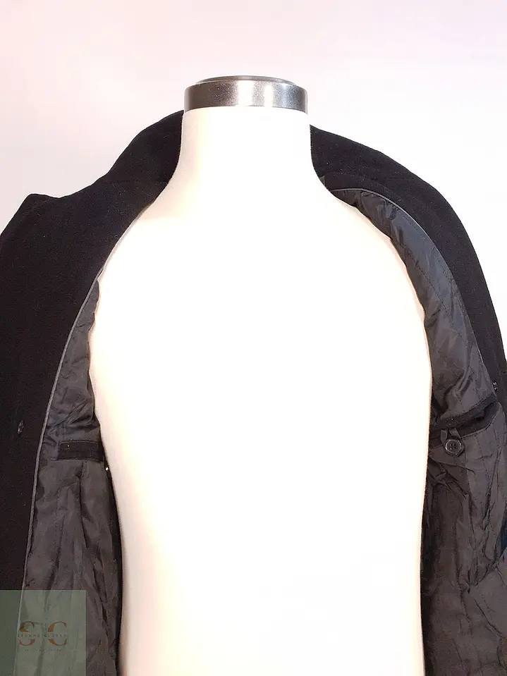 Abrigo Marinero Negro Kenneth Cole - Lana Talla S 12