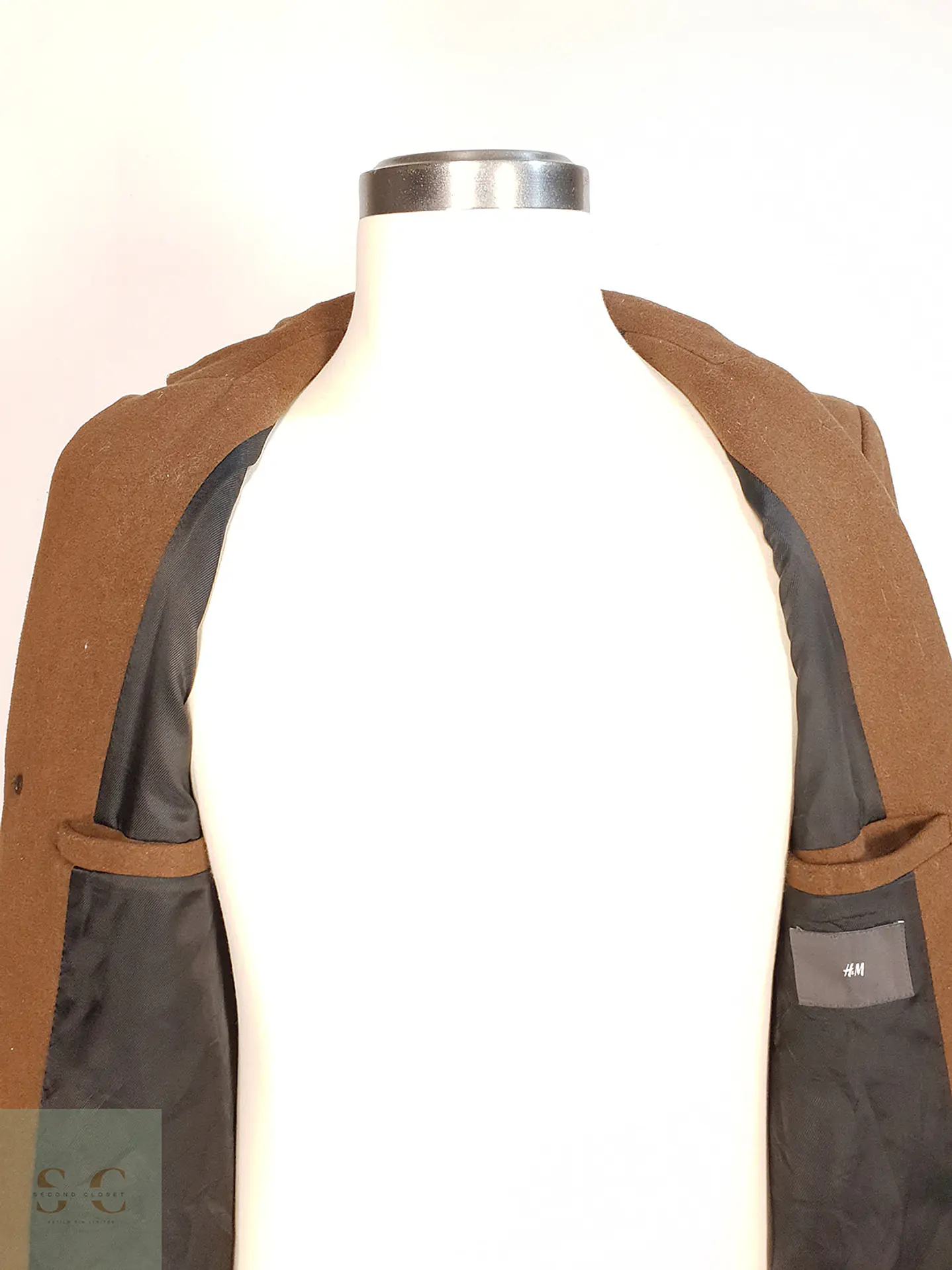Abrigo Camel H&M Mezcla Lana Talla S 12