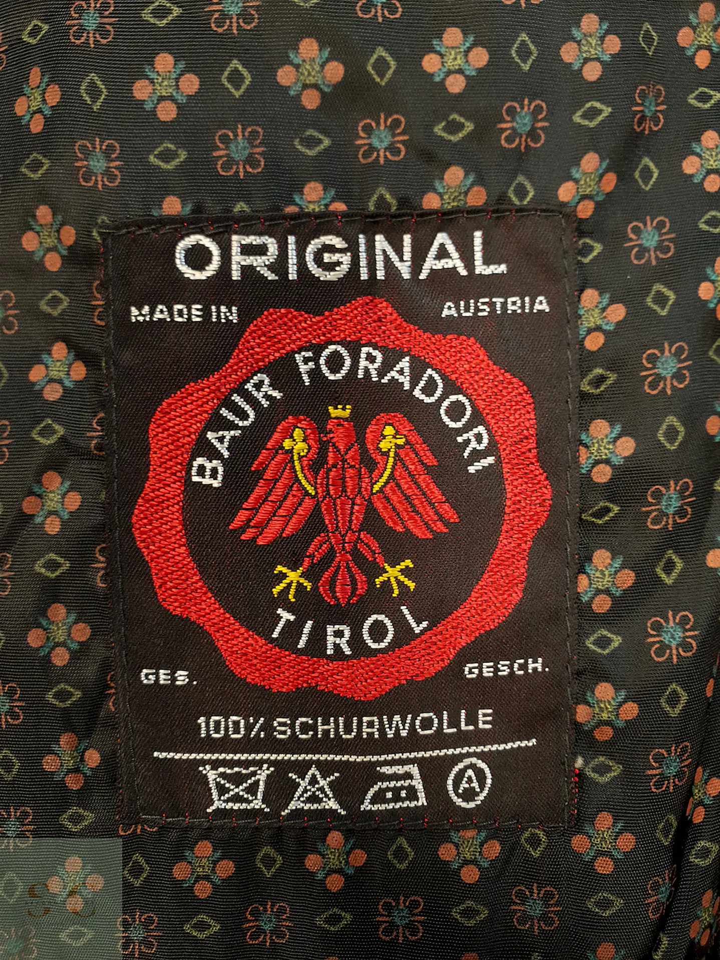 Abrigo Largo Loden Verde Baur Tirol 100% Lana Virgen Talla L 25