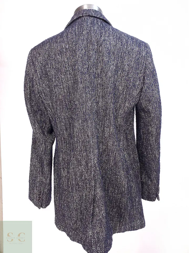 Abrigo Italiano Conbipel Azul Lana Talla M 11