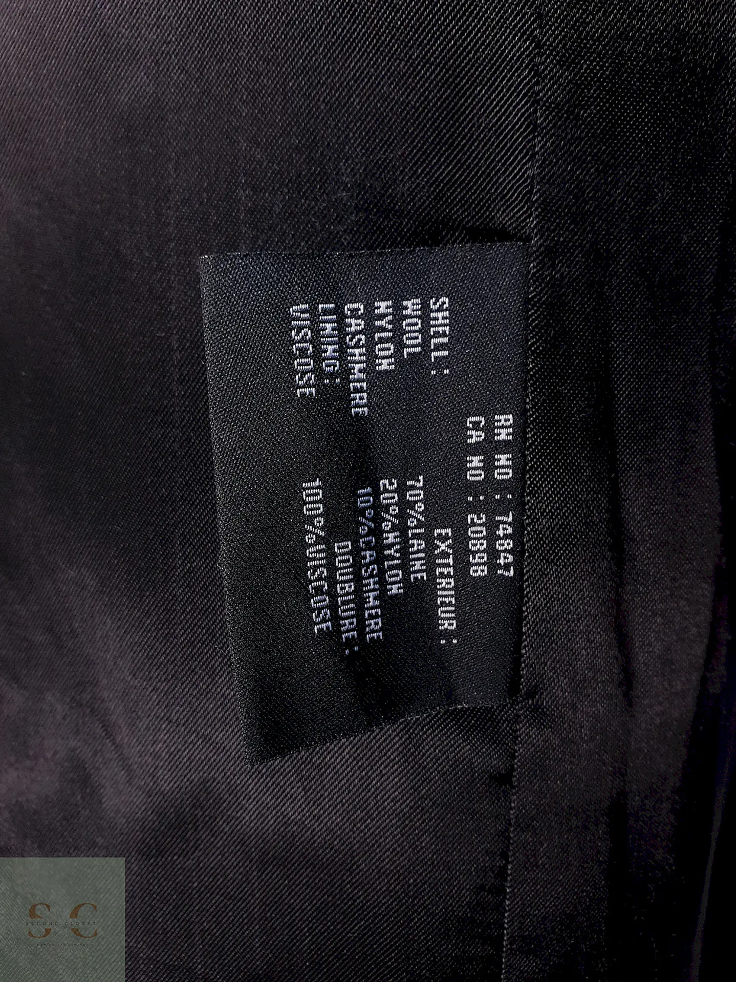 Abrigo Clásico Grafito Marc New York Lana Talla ML 12