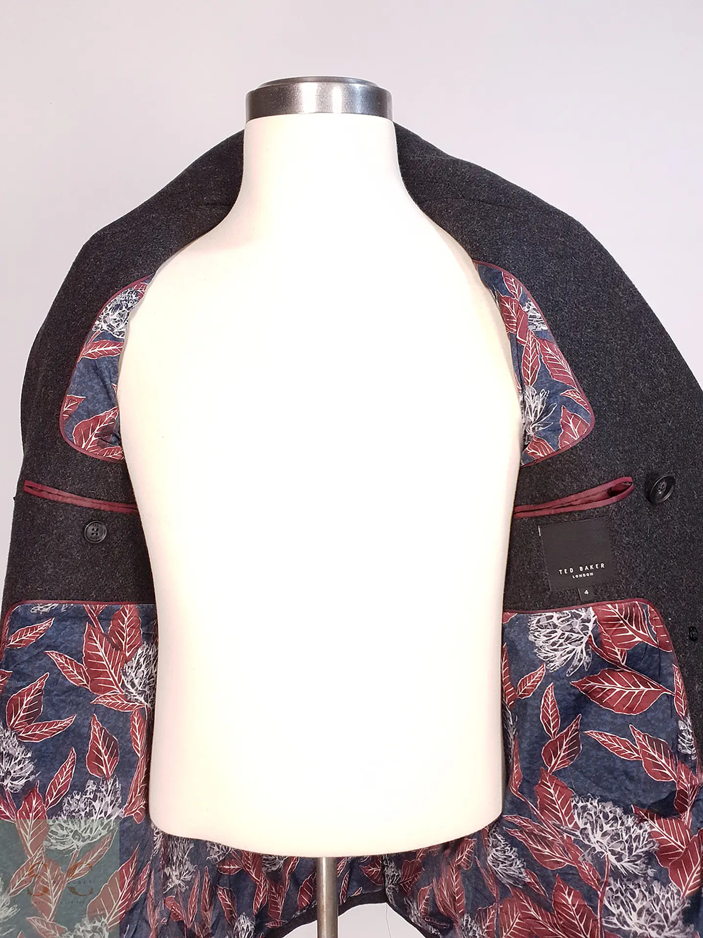 Abrigo Marinero Plomo Ted Baker - Lana Talla SM 12