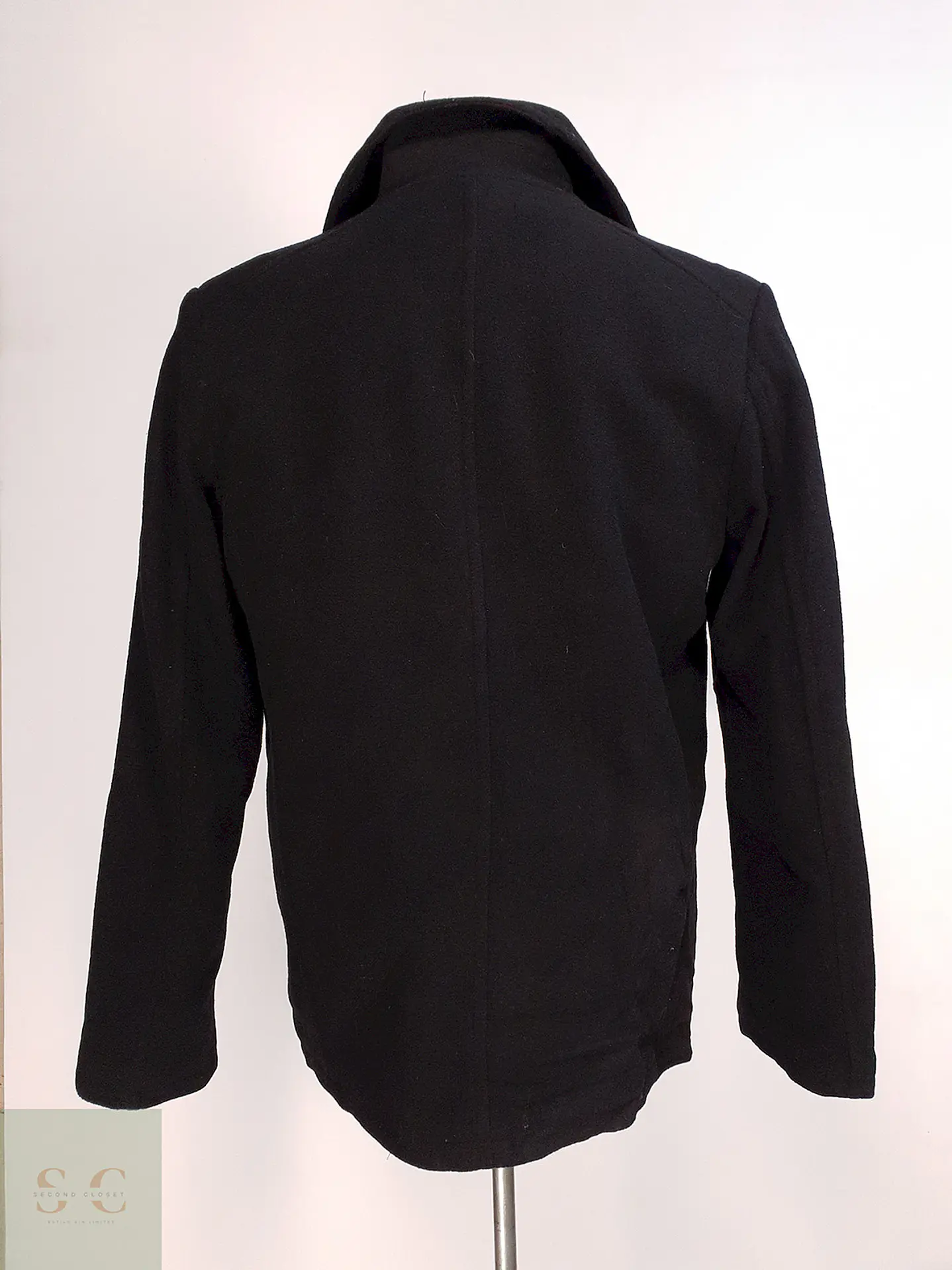 Abrigo Marinero Negro Kenneth Cole - Lana Talla S 13