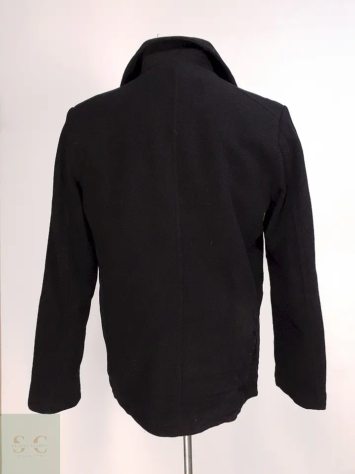 Abrigo Marinero Negro Kenneth Cole - Lana Talla S 13