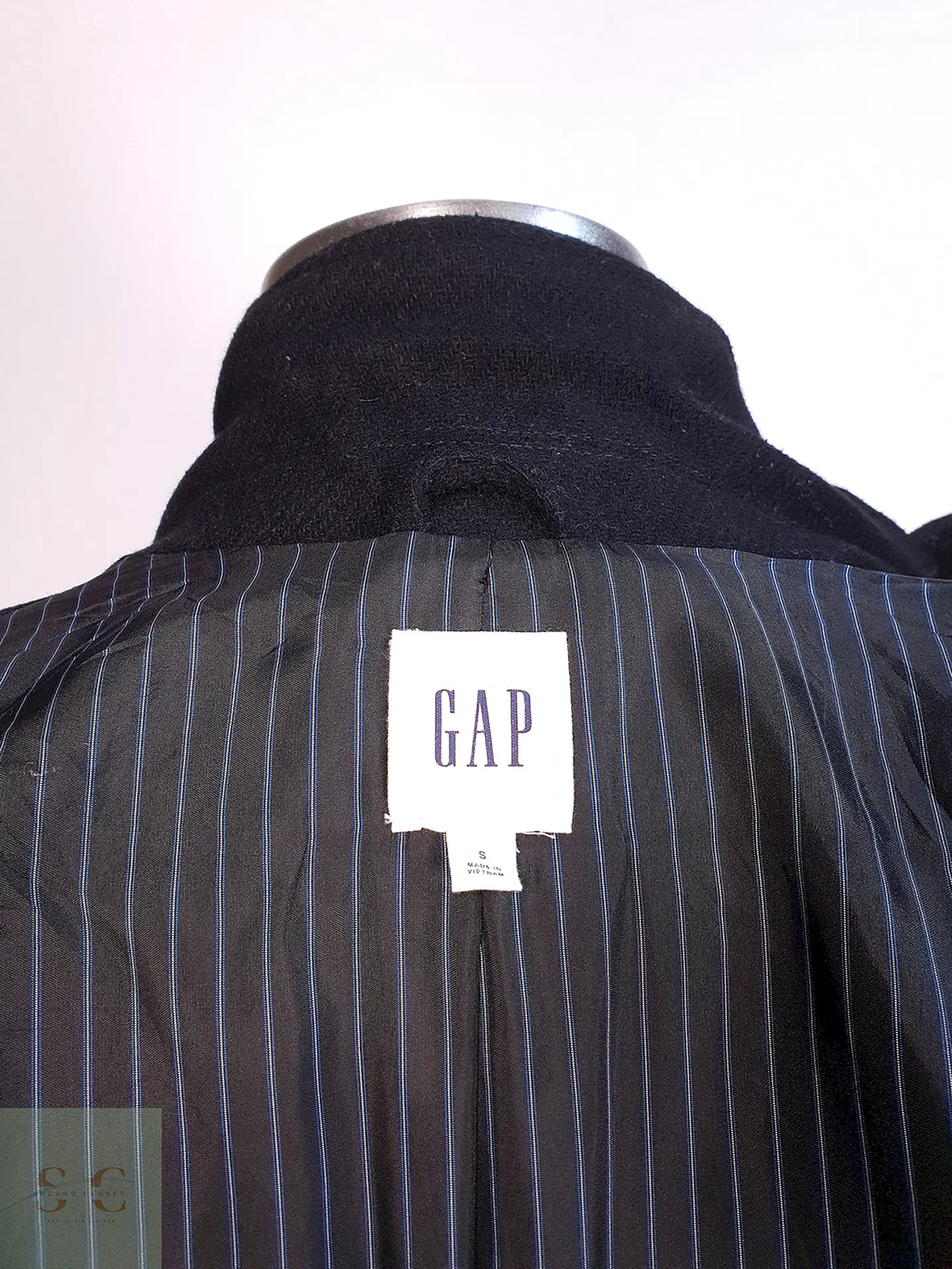 Abrigo Negro GAP Lana Italiano Lanificio Nello Gori - Talla S 13