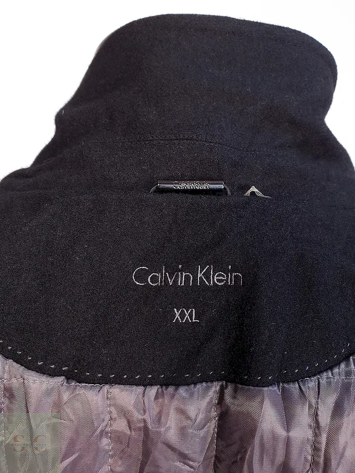 Abrigo Chaquetón Negro Calvin Klein 50% Lana Talla XXL 13