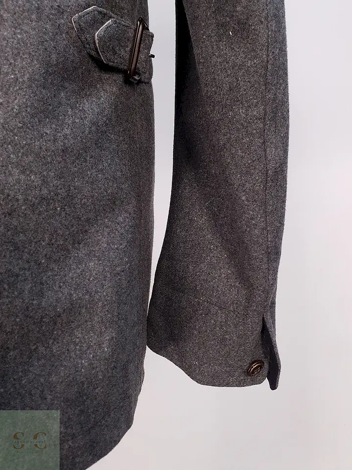 Abrigo Corto Gris Lana Cashmere Mens Melrose con Chaleco Talla SM 13