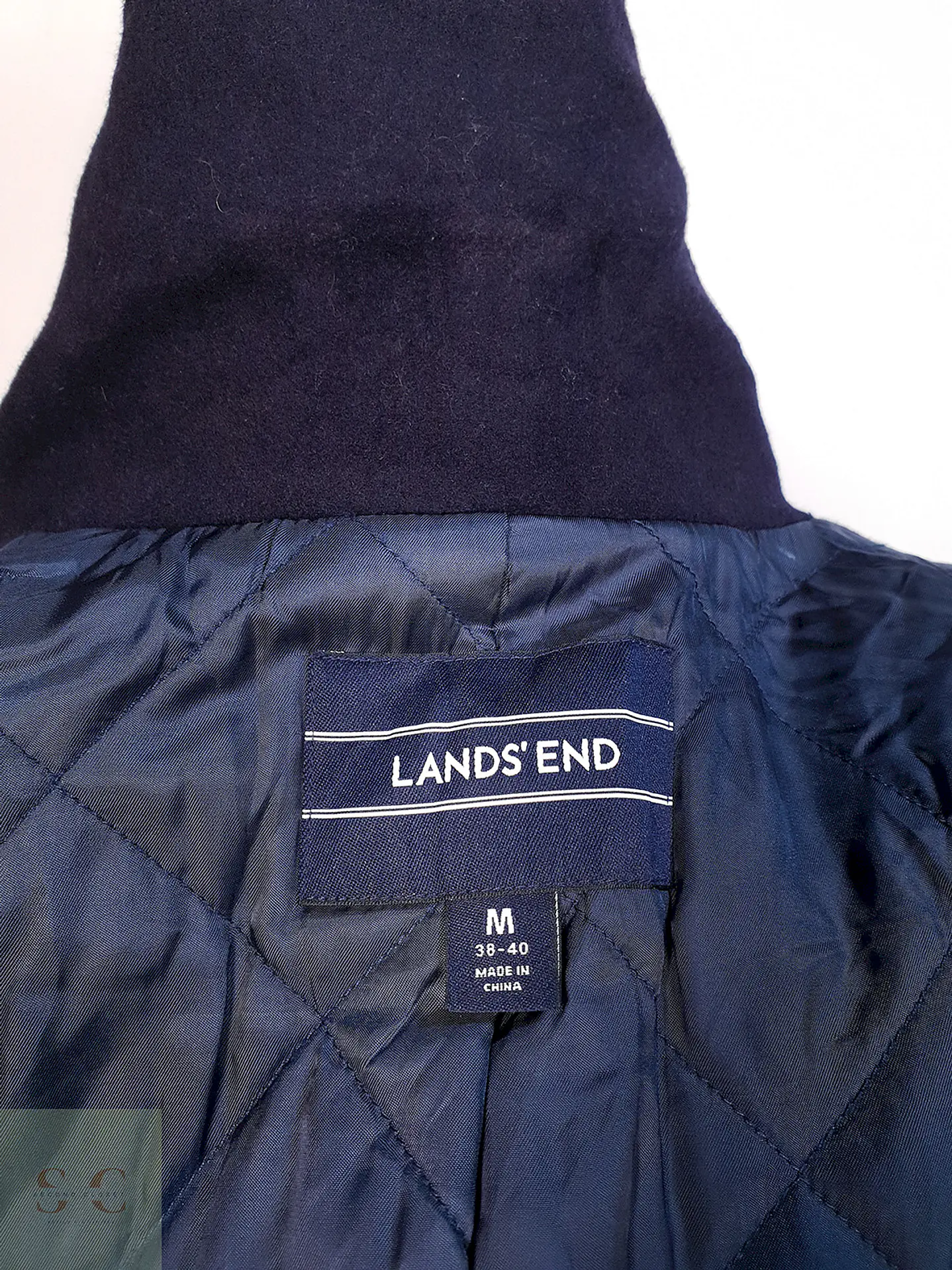 Abrigo Marinero Azul Lands' End Lana Talla SM 13