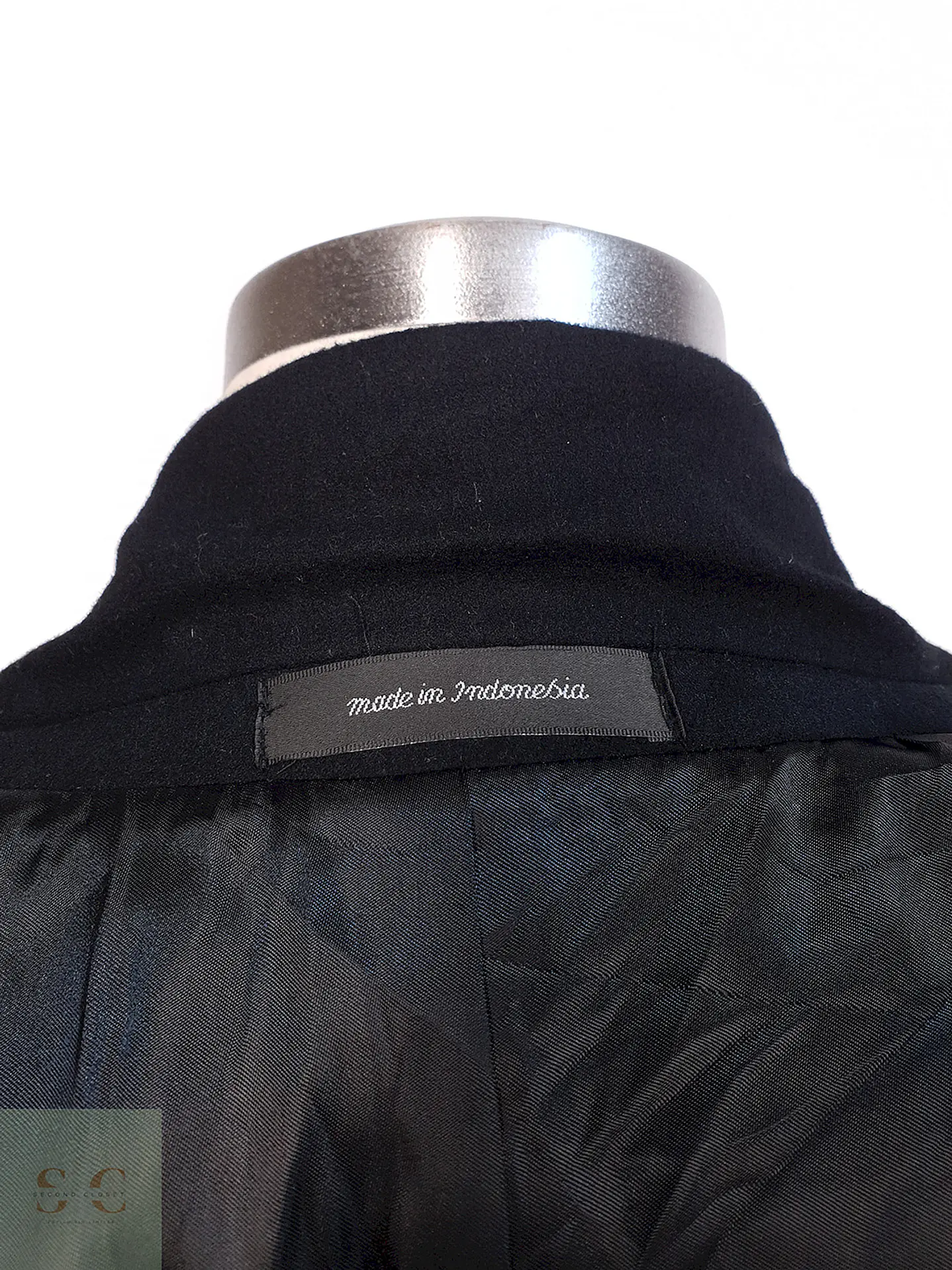 Abrigo Largo Negro Lana George Talla XL 14