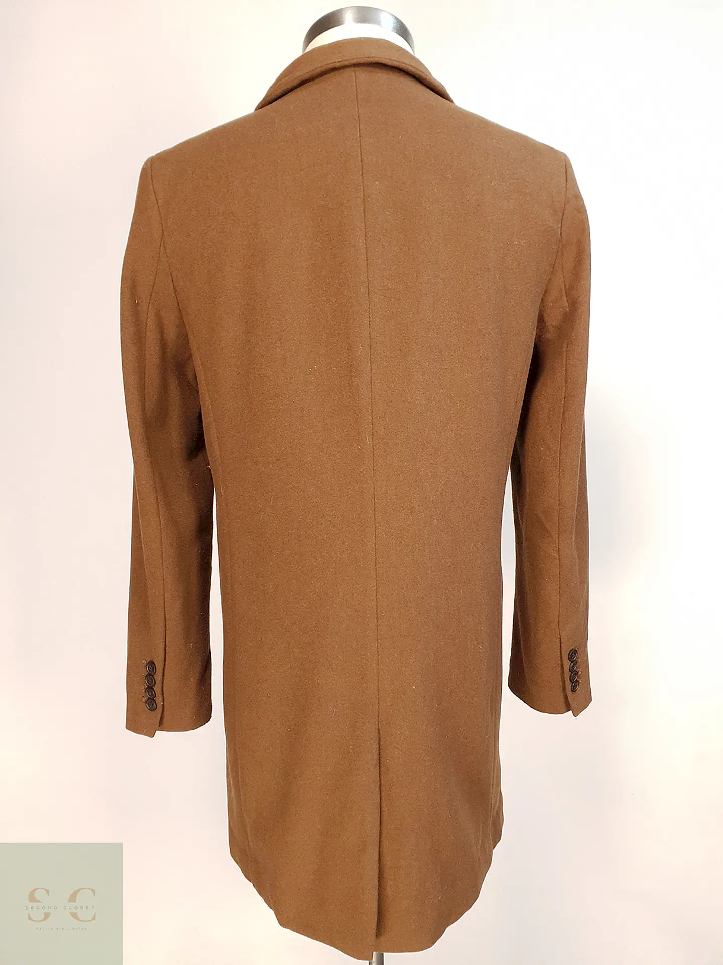 Abrigo Camel H&M Mezcla Lana Talla S 13