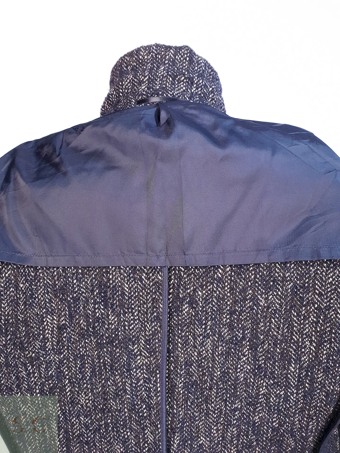 Abrigo Italiano Conbipel Azul Lana Talla M 12