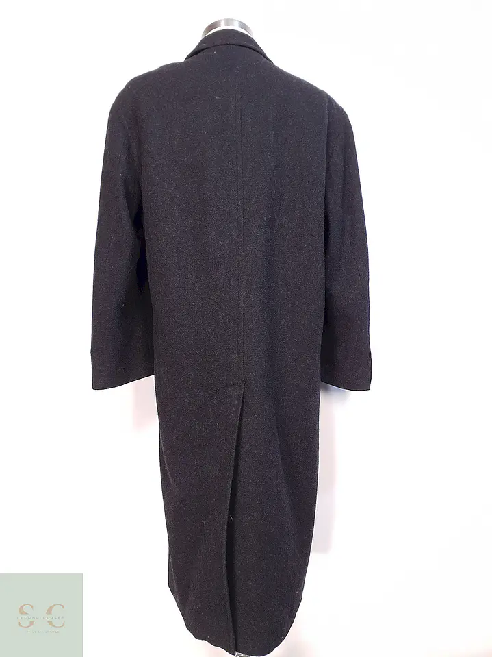 Abrigo Largo Cruzado Plomo Henry Morel Lana Talla XL 15