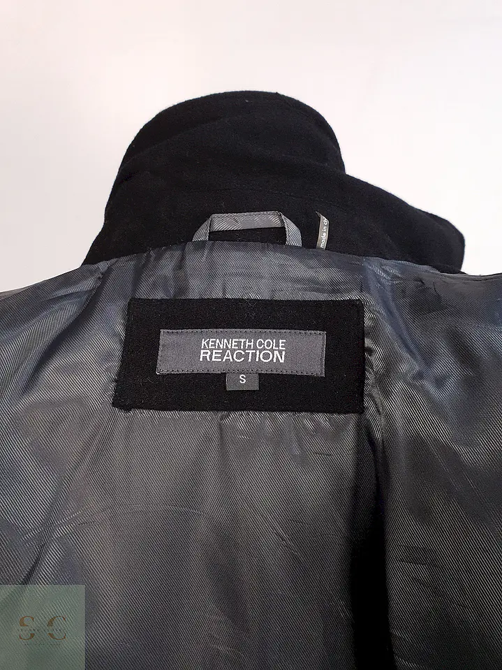 Abrigo Marinero Negro Kenneth Cole - Lana Talla S 14