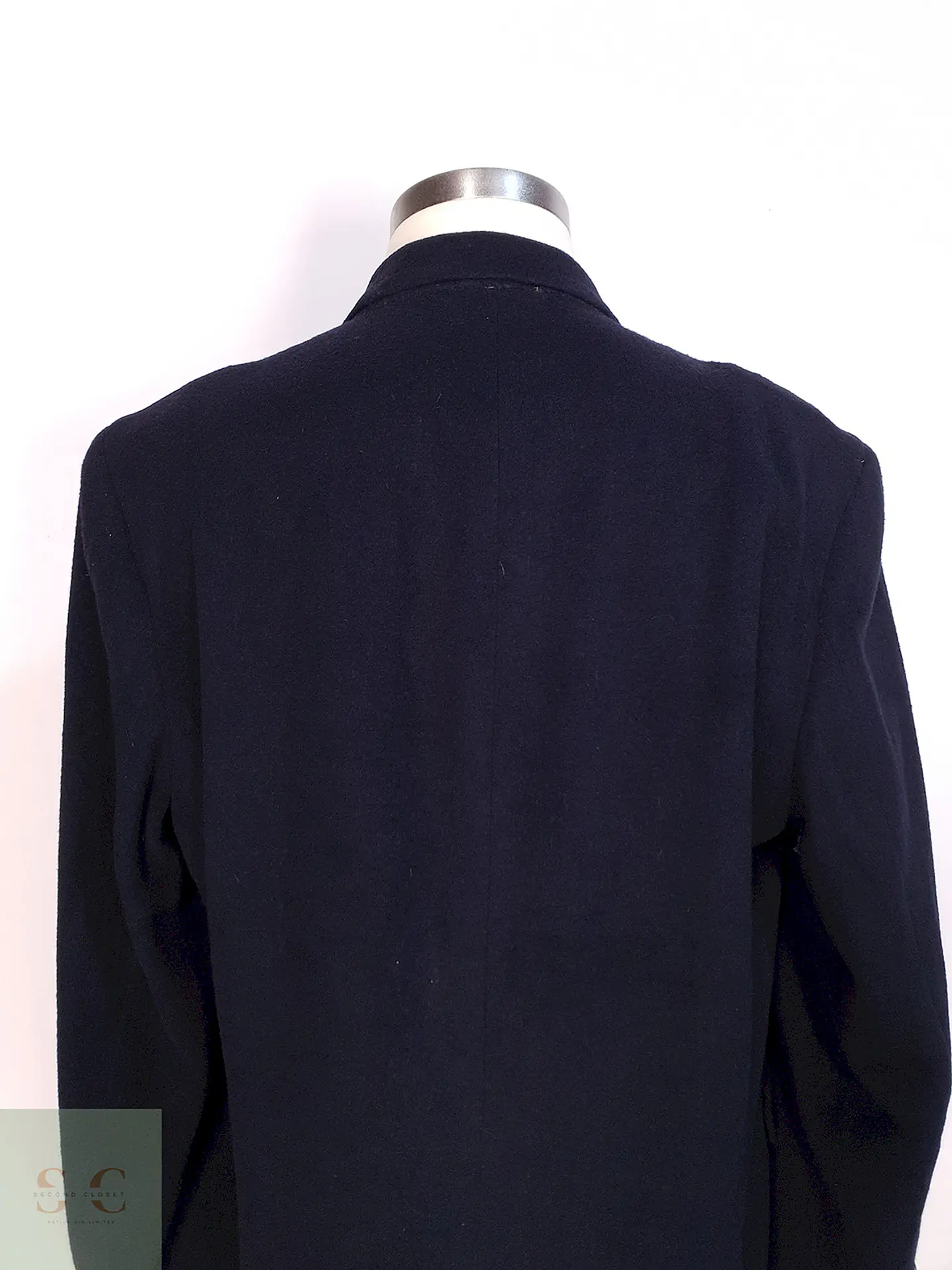 Abrigo Cruzado Largo Azul James Whitehead Lana Cashmere Talla XL 17