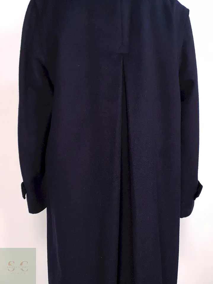 Abrigo Largo Azul Marino Merlet Original Lana y Lana de Cordero Talla LXL 16