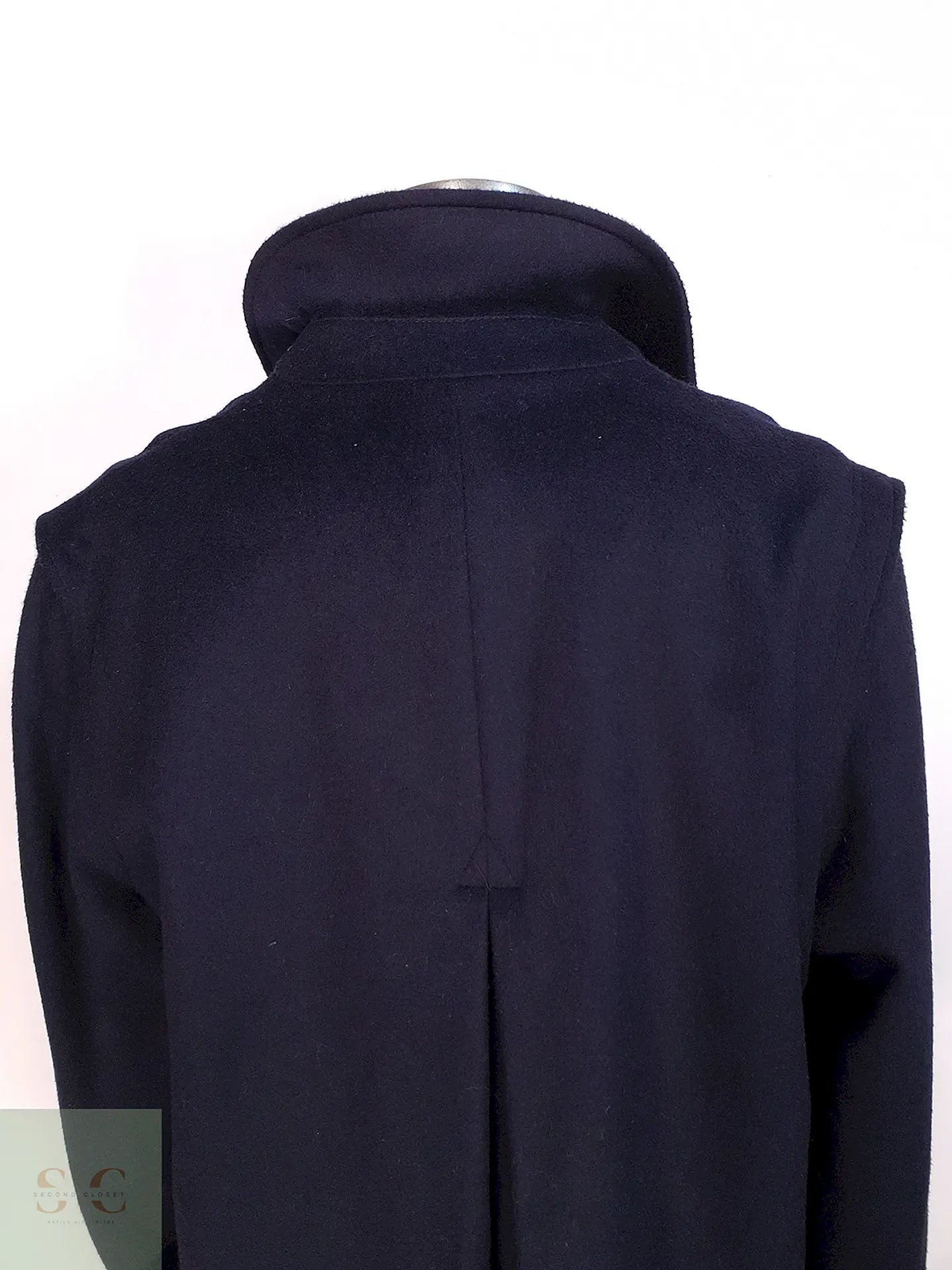 Abrigo Largo Azul Marino Merlet Original Lana y Lana de Cordero Talla LXL 17