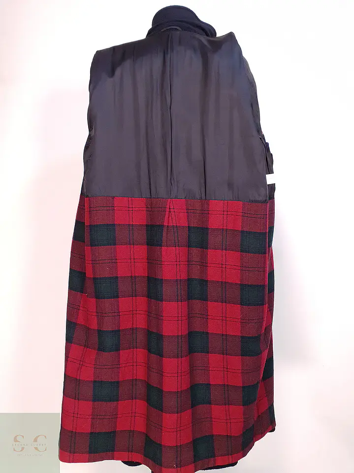 Abrigo Largo Azul Marino Merlet Original Lana y Lana de Cordero Talla LXL 19