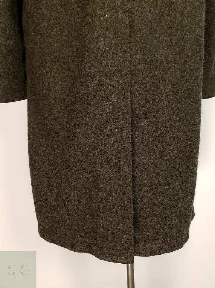 Abrigo Largo Loden Verde Baur Tirol 100% Lana Virgen Talla L 14