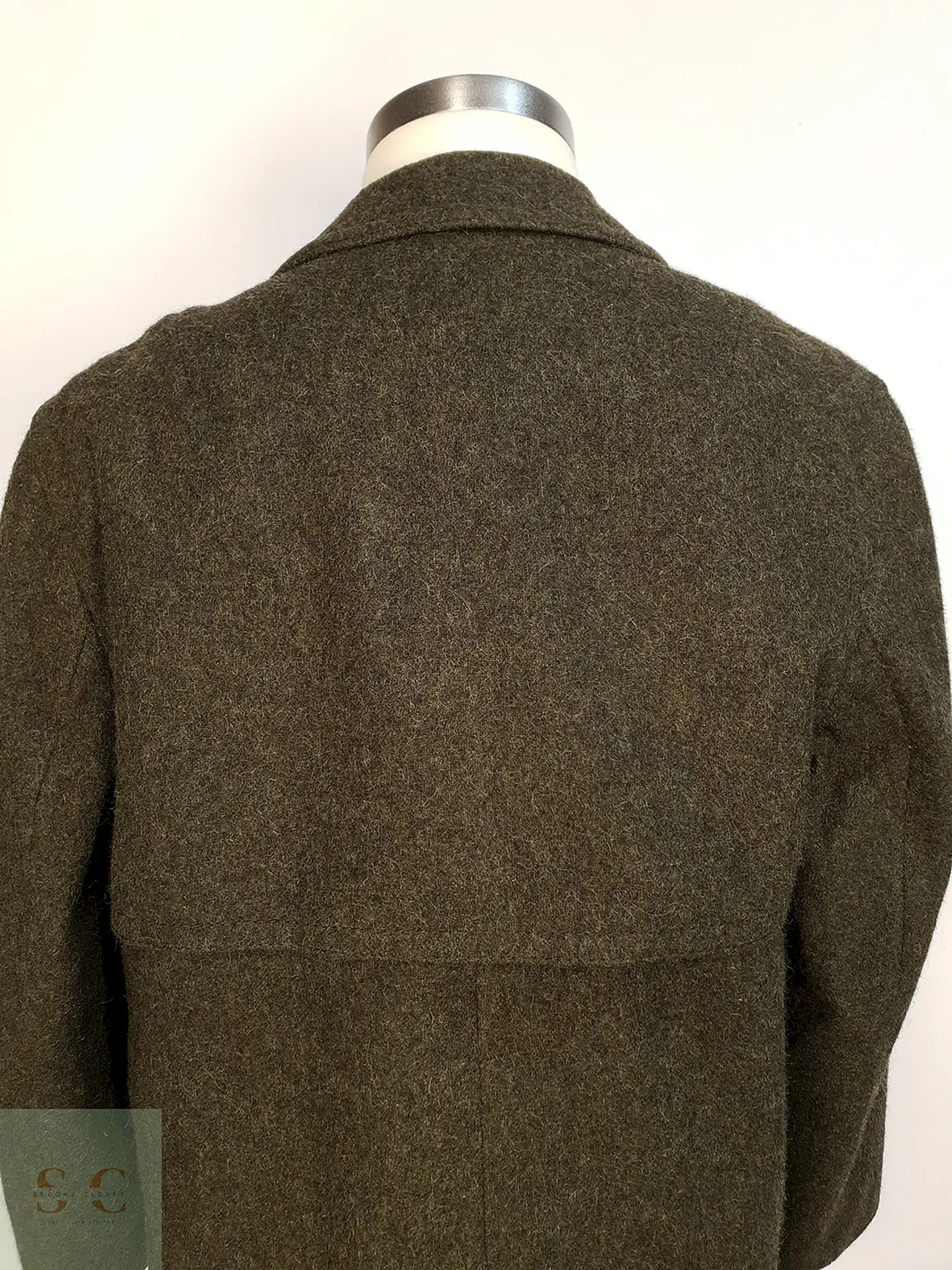 Abrigo Largo Loden Verde Baur Tirol 100% Lana Virgen Talla L 11