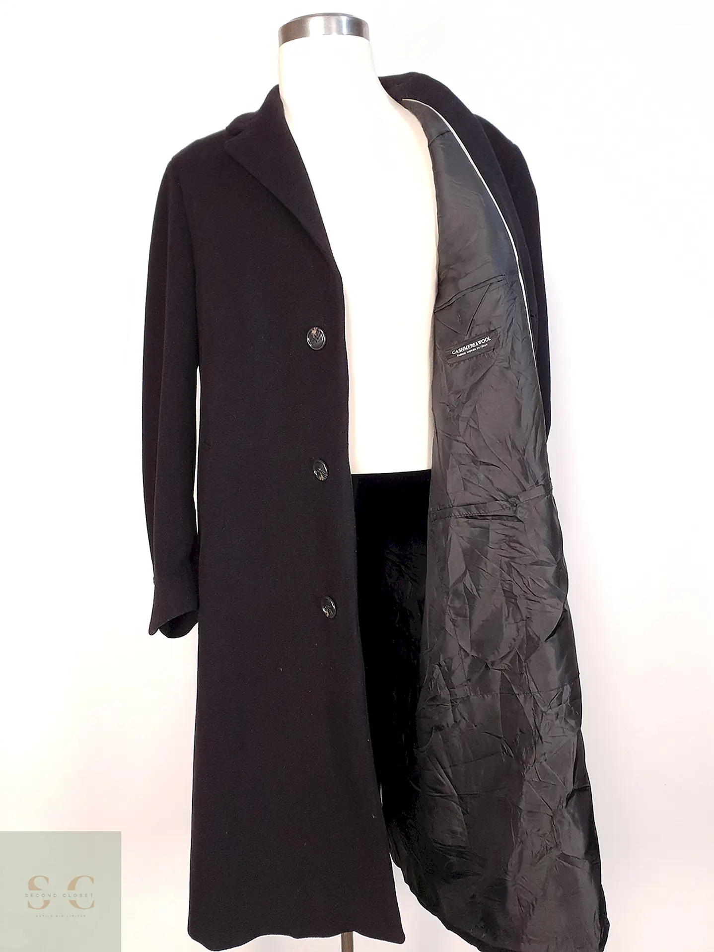 Abrigo Largo Italiano Prague Lana Cashmere Talla XL 13