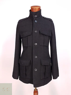 Chaqueta Negra Heritage 1981 Lana Talla S