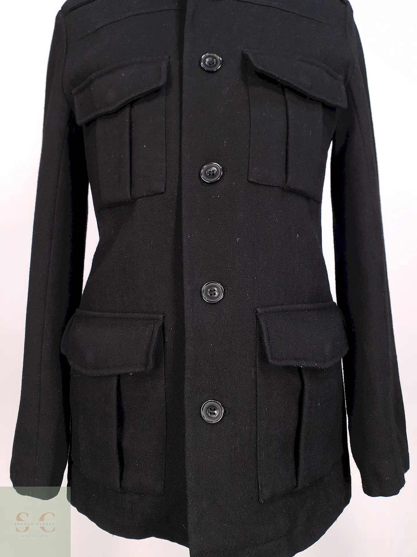 Chaqueta Negra Heritage 1981 Lana Talla S 5