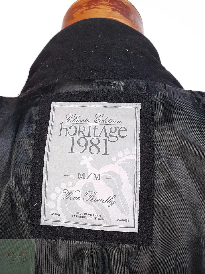 Chaqueta Negra Heritage 1981 Lana Talla S 11