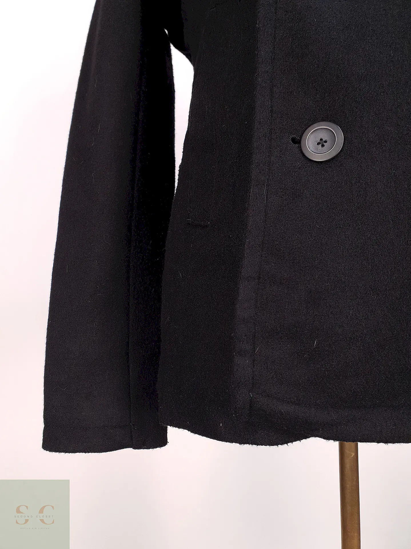Abrigo Marinero Negro Old Navy Lana Talla SM 6