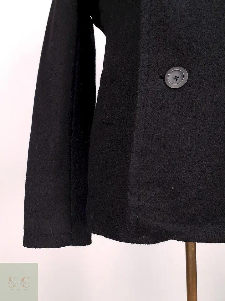 Abrigo Marinero Negro Old Navy Lana Talla SM 6