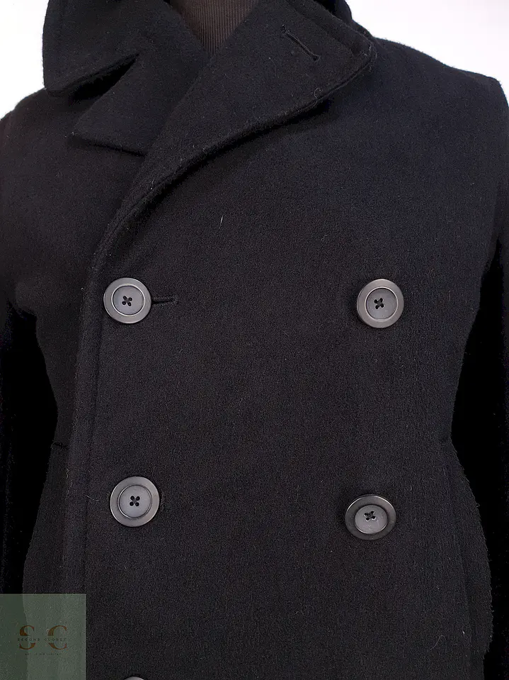 Abrigo Marinero Negro Old Navy Lana Talla SM 4