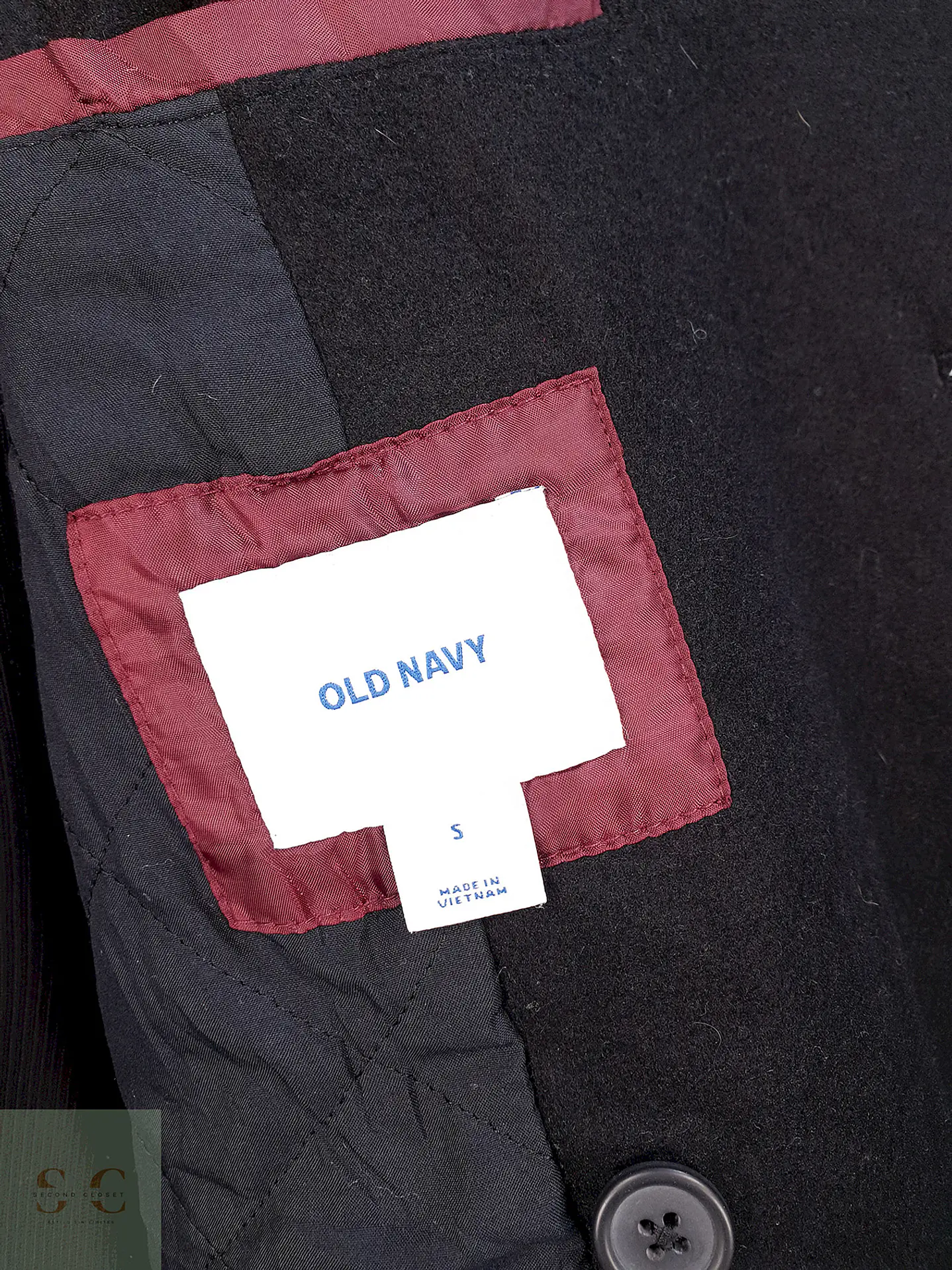 Abrigo Marinero Negro Old Navy Lana Talla SM 10