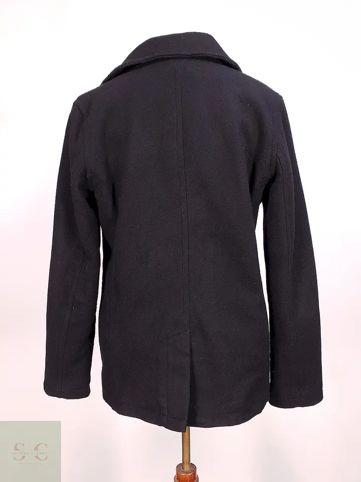 Abrigo Marinero Negro Old Navy Lana Talla SM 9