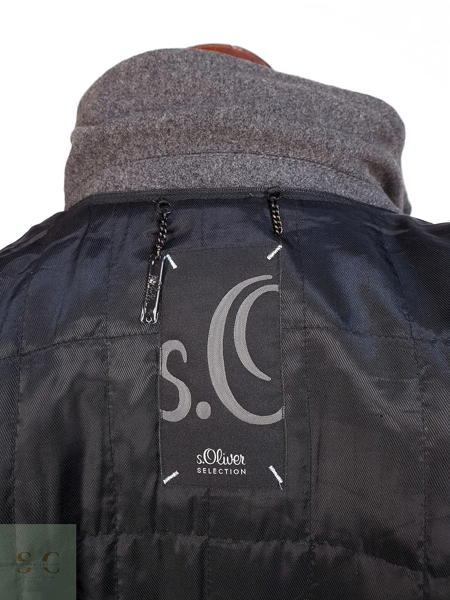 Chaqueta Abrigo S. Oliver Selección Gris Lana Talla XL 11