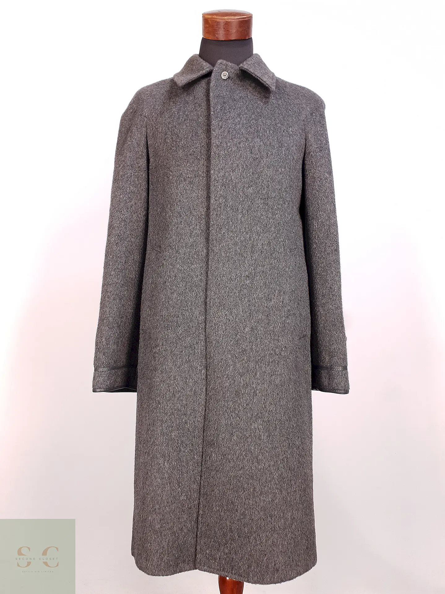 Abrigo Largo Gris Sangiorgio Italiano Talla M 1