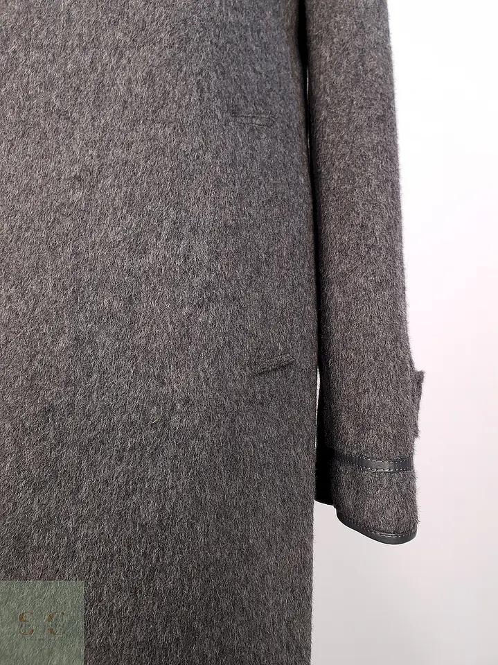 Abrigo Largo Gris Sangiorgio Italiano Talla M 10