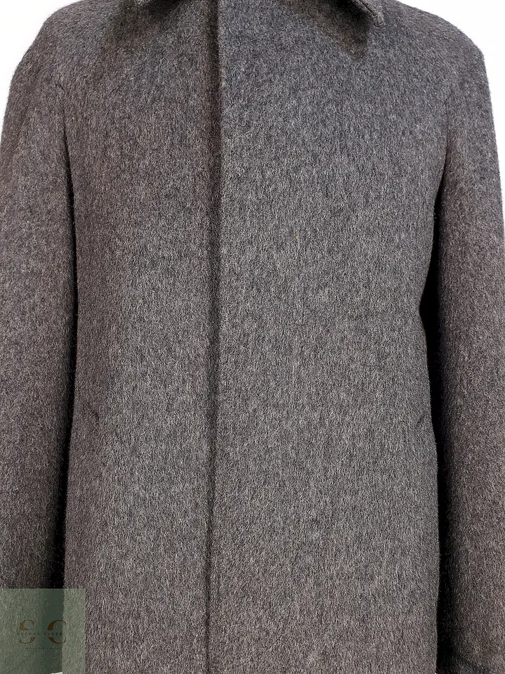 Abrigo Largo Gris Sangiorgio Italiano Talla M 11