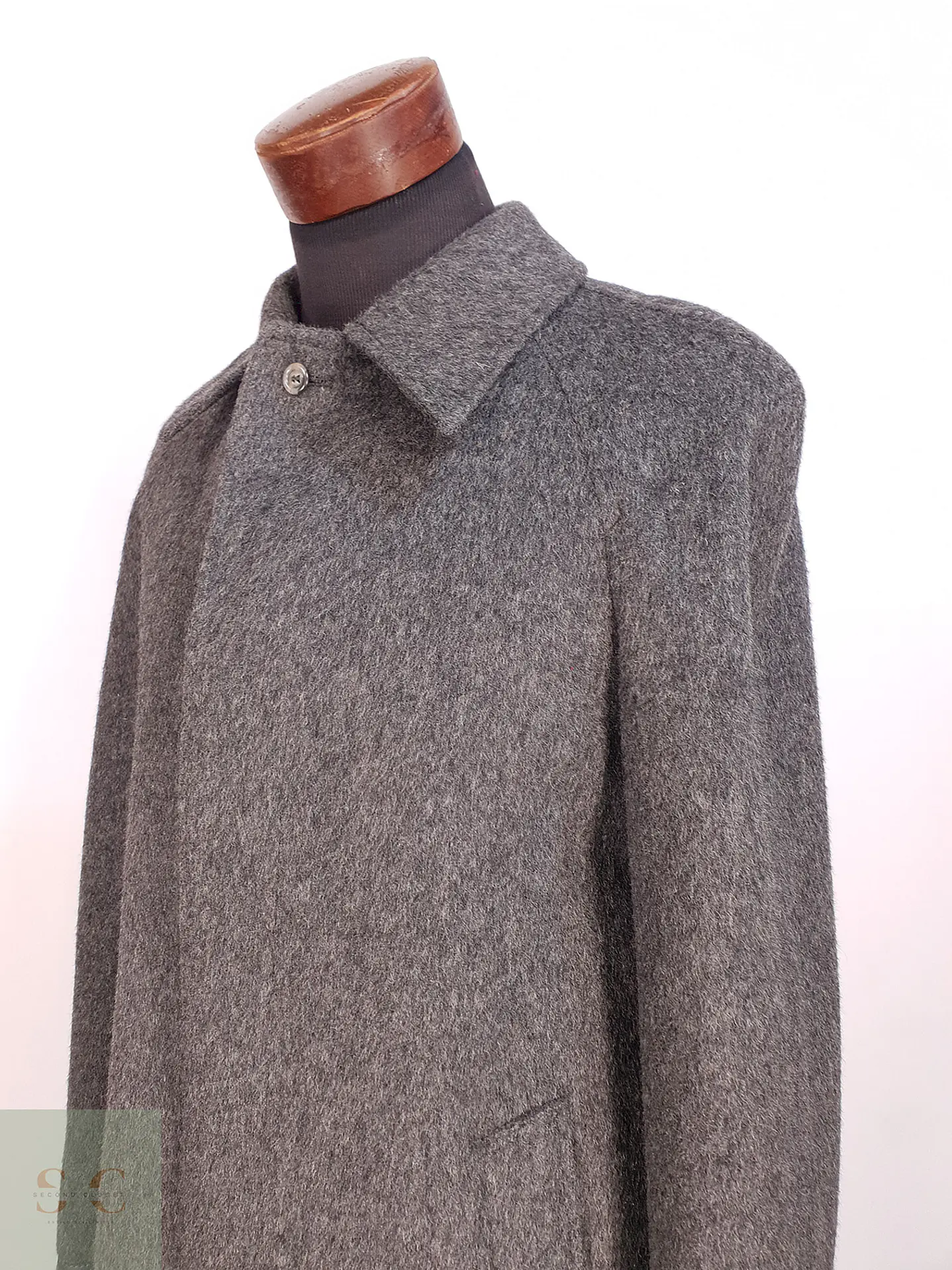 Abrigo Largo Gris Sangiorgio Italiano Talla M 4