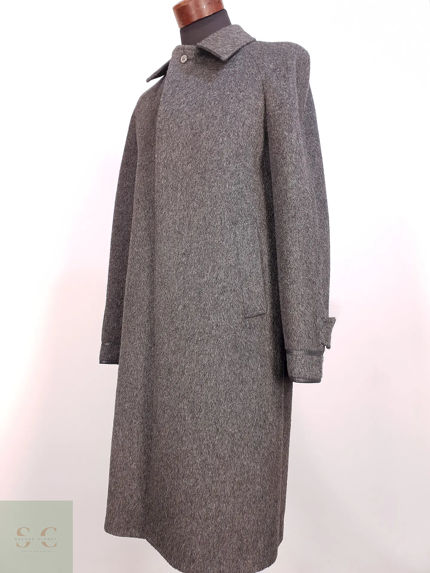 Abrigo Largo Gris Sangiorgio Italiano Talla M 5
