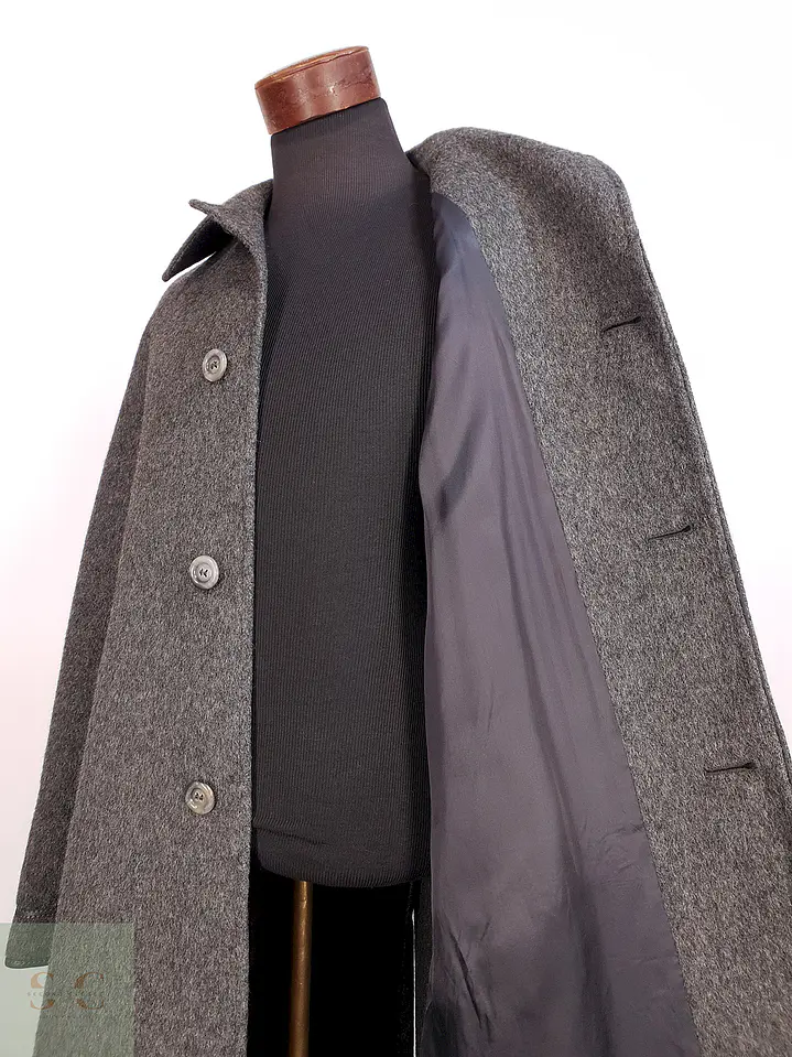 Abrigo Largo Gris Sangiorgio Italiano Talla M 14