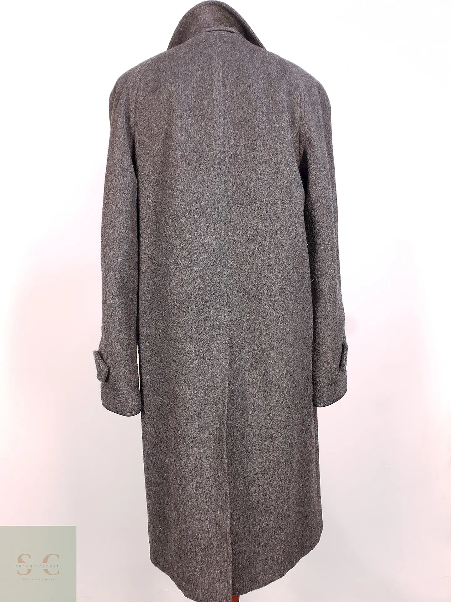 Abrigo Largo Gris Sangiorgio Italiano Talla M 17