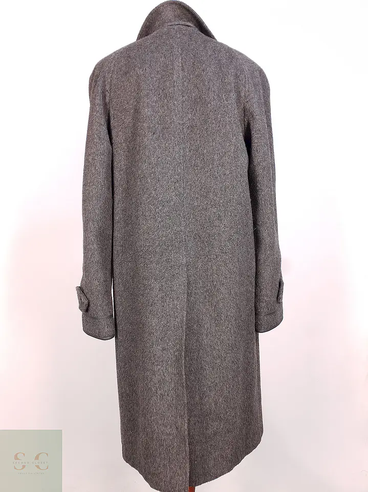 Abrigo Largo Gris Sangiorgio Italiano Talla M 17