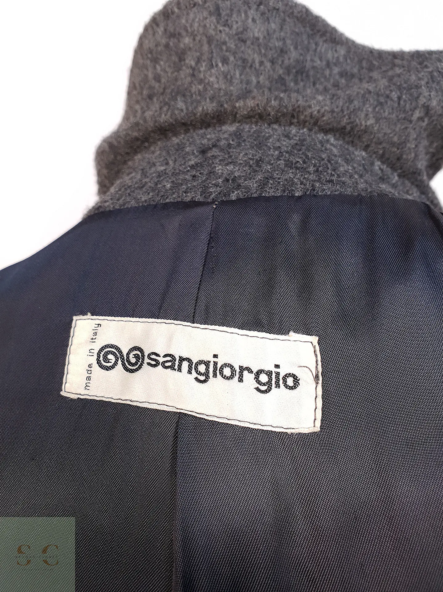 Abrigo Largo Gris Sangiorgio Italiano Talla M 18